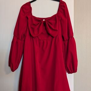 Red Bow Mini Dress